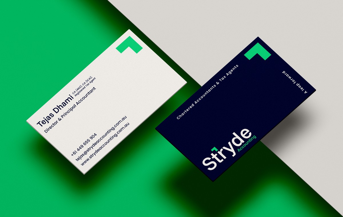 Stryde Accounting branded business cards